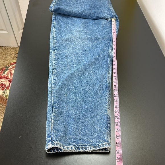 Carhartt Flannel Lined Jeans Size 42X30 Straight Leg Rugged Workwear B21 DST - Picture 12 of 16